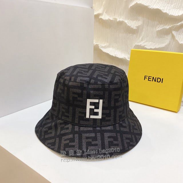 Fendi男女同款帽子 芬迪2021新款簡約印花漁夫帽遮陽帽  mm1206